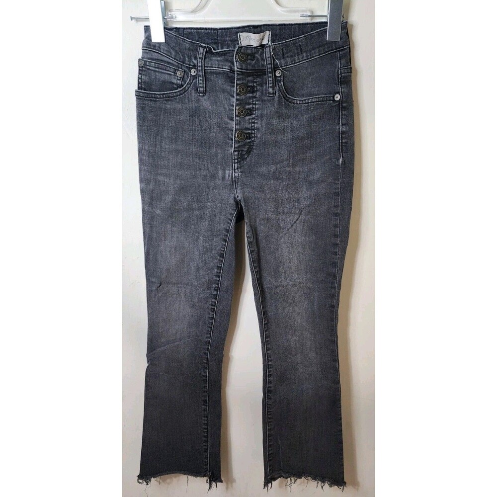 Madewell Cali Demi Boot Charcoal Gray Jeans Size 26